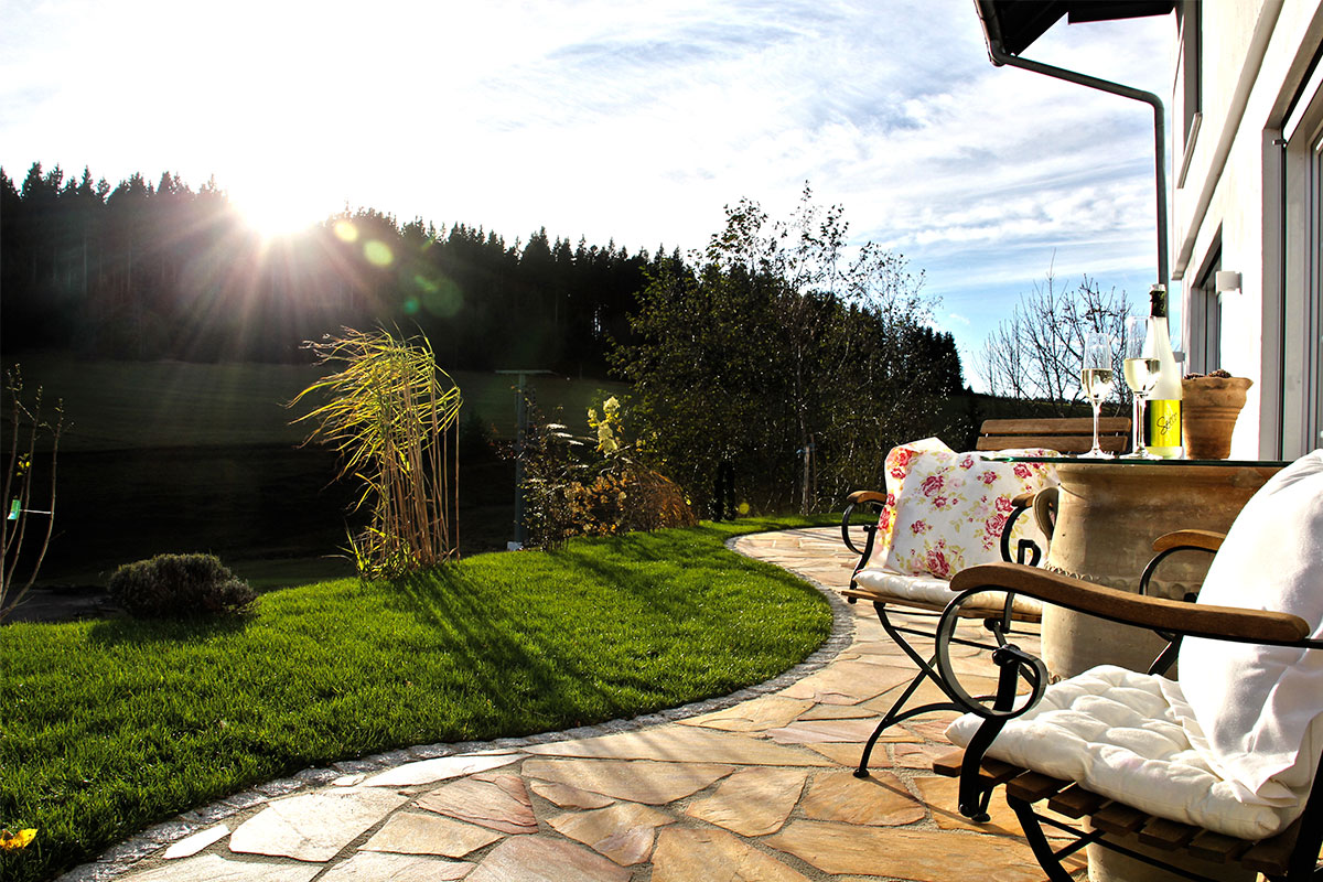 Terrasse Ferienwohnung Terrassensuit Ferienhaus Lettwieshof in Furtwangen im Scharzwald